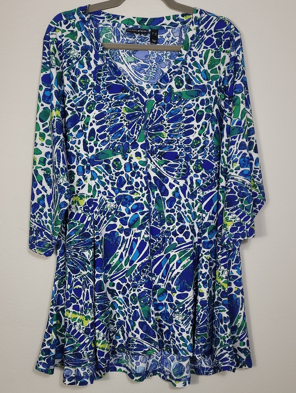 Renee Attitudes Abstract Tunic Top Size 3X Artsy
